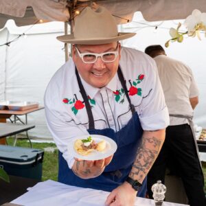 Bastille Day – Chef Graham Elliot served up his beef tartare at the Fort Worth Food and Wine Festival last spring.