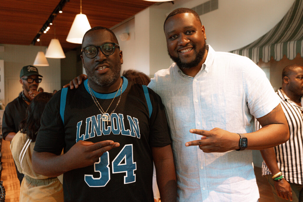 Dessie Brown Jr., Steve Canal at the Knight's Table cocktail reception (Photo by William Issac)