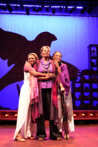 Manniah Harris, Elizabeth Flax, LaKeisha Randle play the three Mayas in Ensemble Theatre's production of "Phenomenal Woman: Maya Angelou" (Photo by Aesthetic Alkemy)
