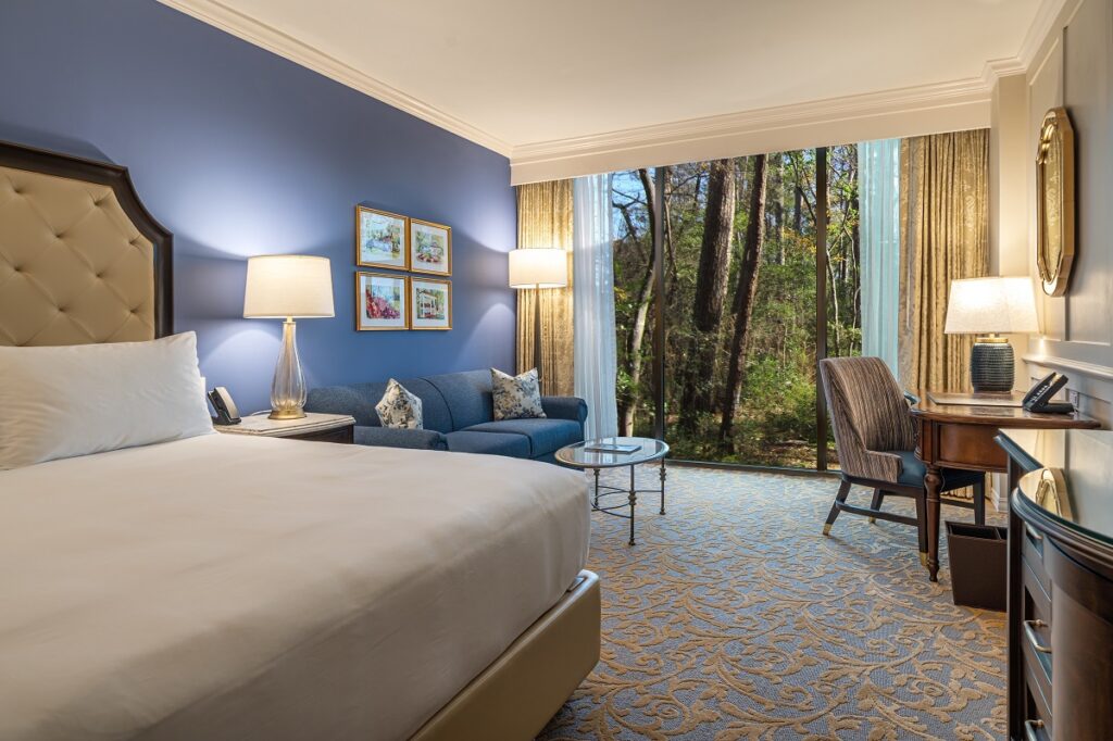 Beautiful newly renovated guest rooms at The Houstonian Hotel, Club and Spa.