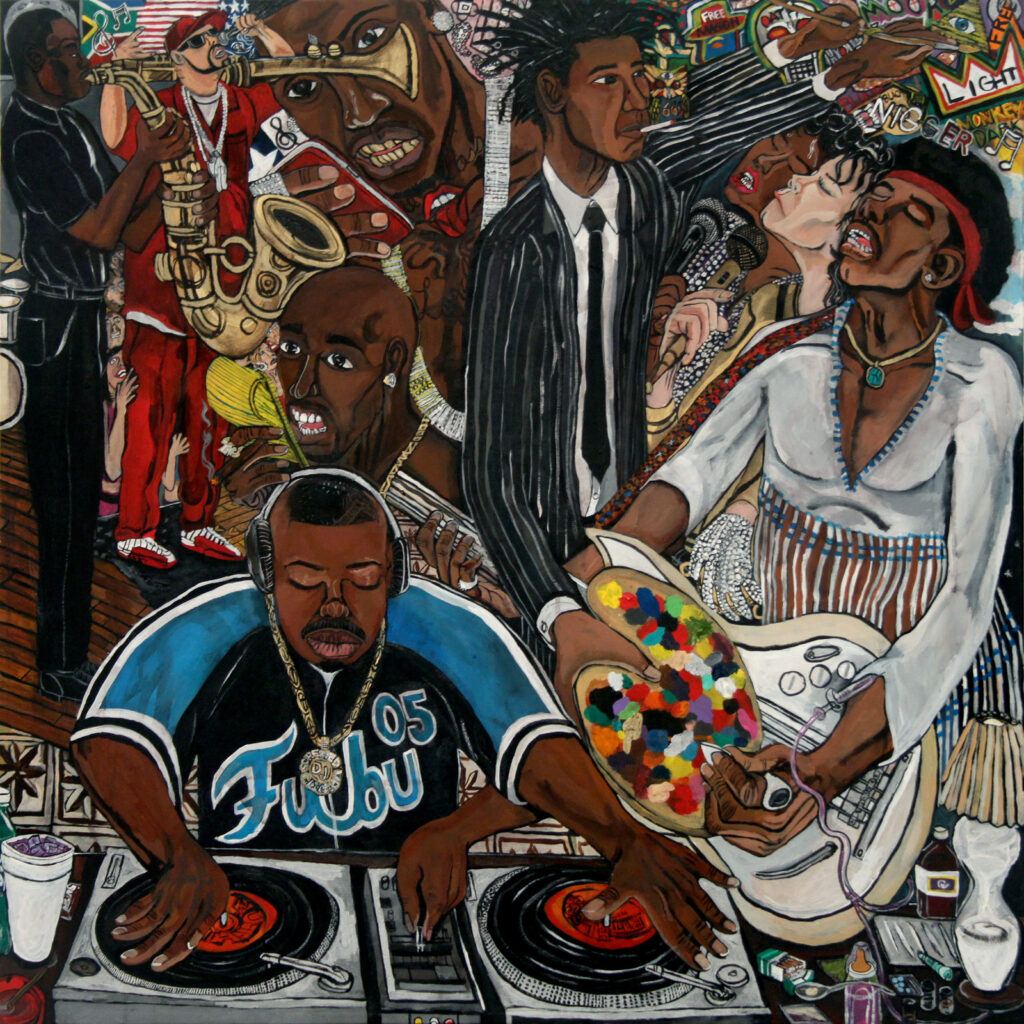 El Franco Lee II's "Rockstar Living," 2016. 
This painting is part of the collection of Chef Chris Williams of Lucille's. (Courtesy El Franco Lee II)