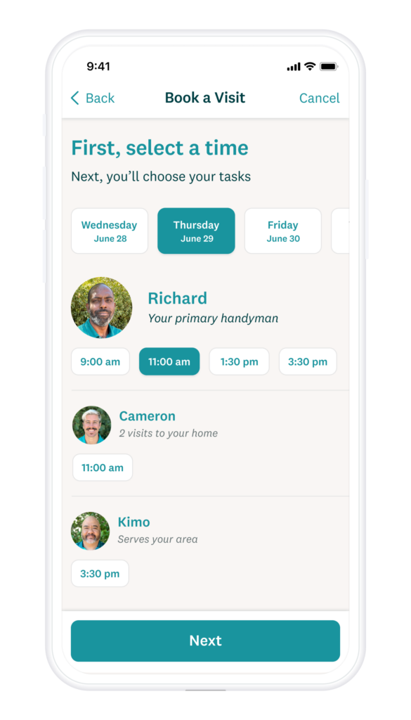 Schedule convenient appointments seamlessly with the Honey Homes app.