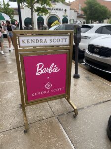 Kendra Scott's Market Street store is celebrating the newest Barbie collaboration with the movie beckoning.