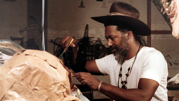 A scene from Cressandra Thibodeaux's earlier documentary "Jesse Lott: Art and Community" (2017), which features archival footage shot by late Houston video artist Andy Mann. (Courtesy Cressandra Thibodeaux and the Andy Mann Archive)