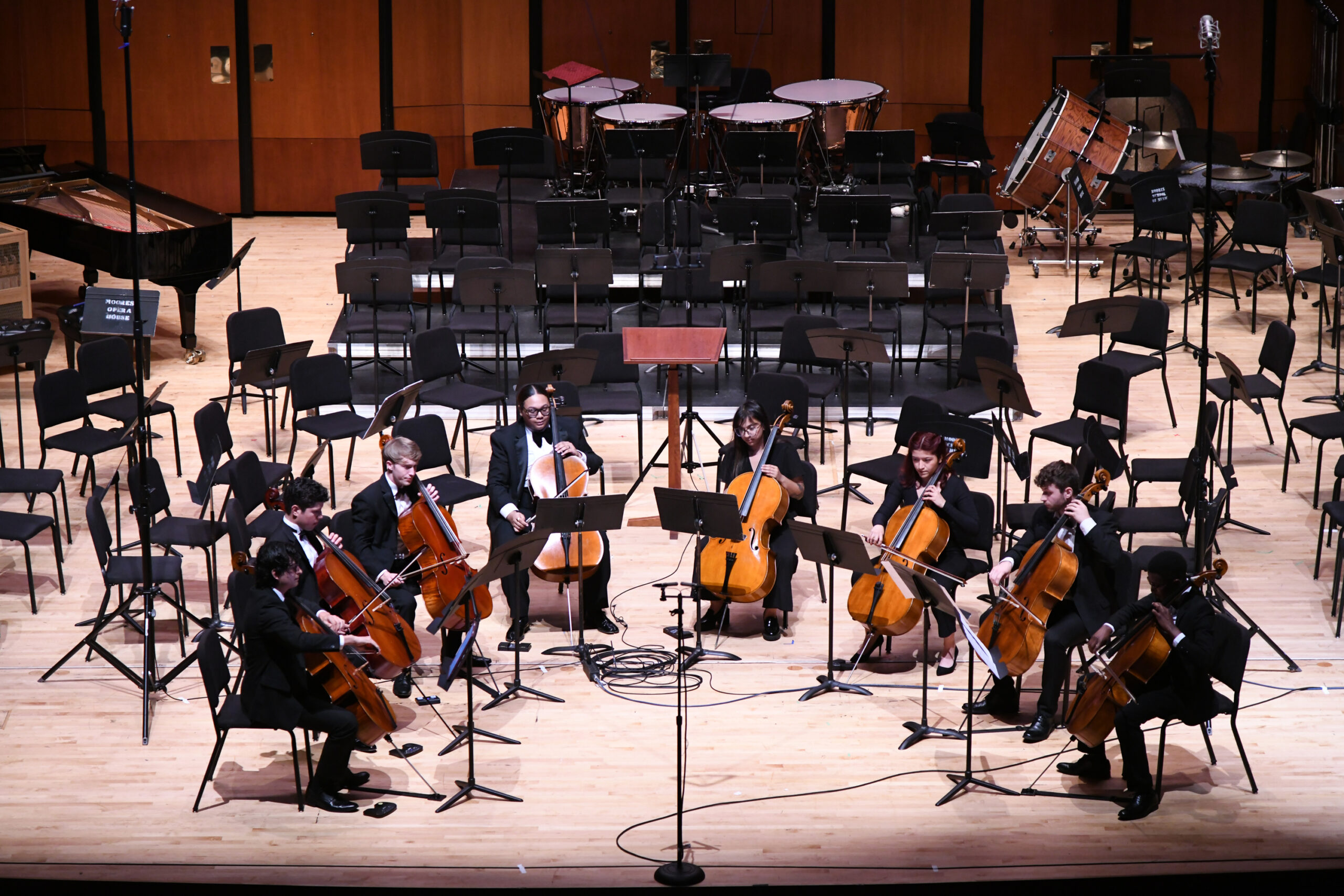 The Renegade Cello Octet performing at the final concert at the Texas Music Festival (Photo by Jeff Grass)
