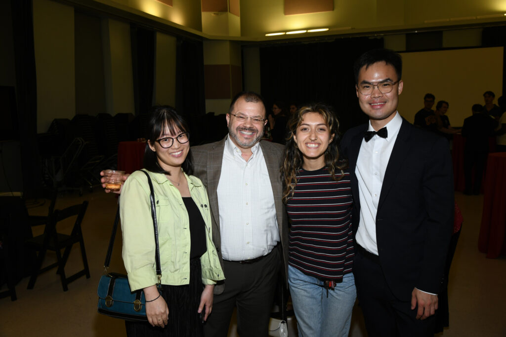 TMF staff members Bernini Chan, Alan Austin, Xochitl Vasquez, Shupeng Wang at the Texas Music Festival (Photo by Jeff Grass) 