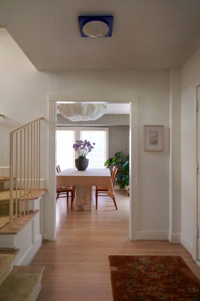 The cozy entryway to Olivia Persia's 1930s home in Houston's Southampton neighborhood. (Photo by Pär Bengtsson)