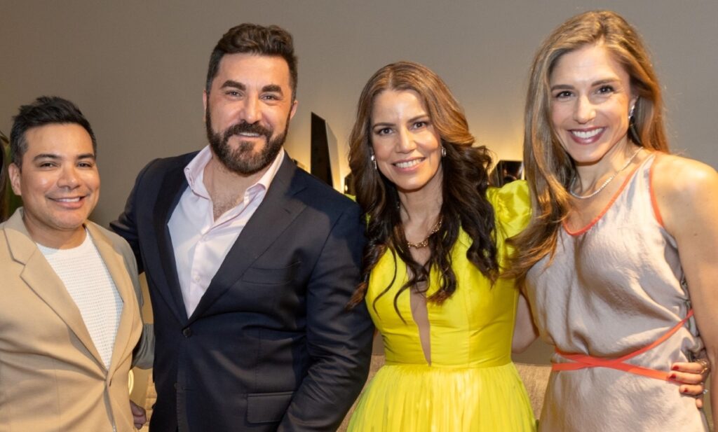 Edgar Medina, Anton Rudjuk, gala co-chair Monica Amirez, Erika Serran Toussaint at the Institute of Hispanic Culture preview party held at CAM Studio. (Photo by Pablo Delgado of Metanoia Films)