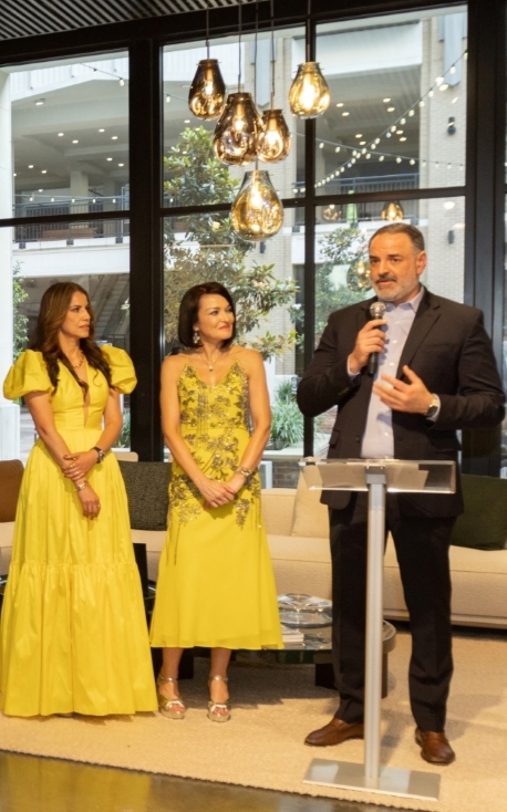 Board president Jhakees Napolitano at the Institute of Hispanic Culture of Houston gala preview party held at CAM Studio. (Photo by Pablo Delgado of Metanoia Films)