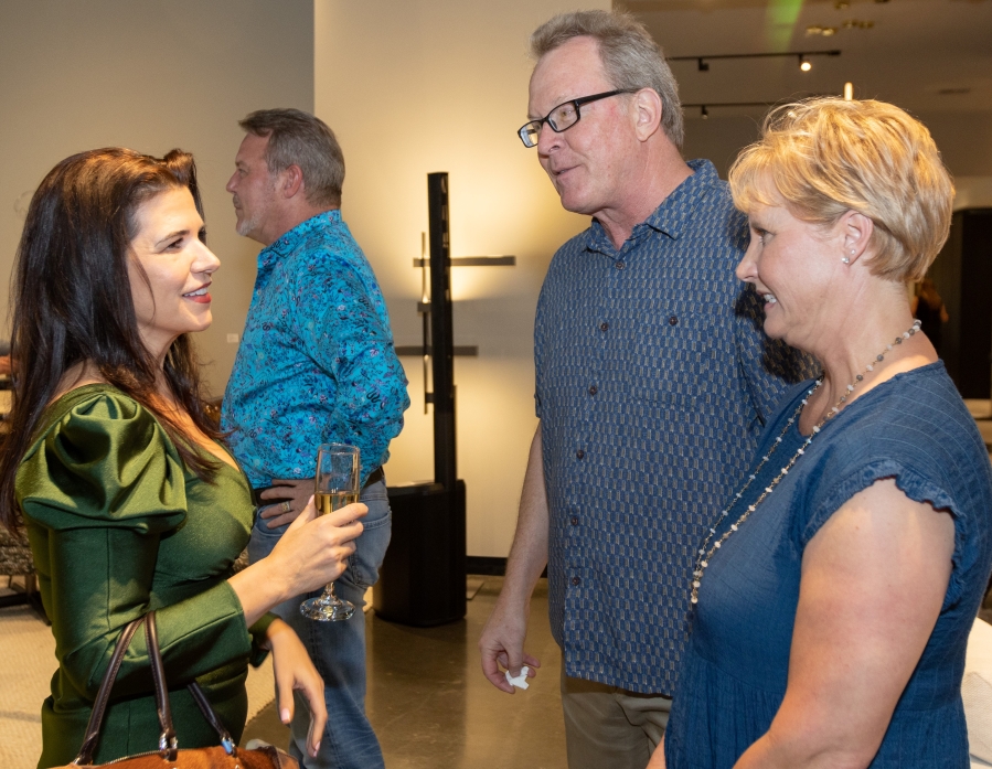 Carmen Herrada, Dr. Randall & Robie Stenoien at the Institute of Hispanic Culture of Houston preview party held at CAM Studio. (Photo by Pablo Delgado of Metanoia Films)