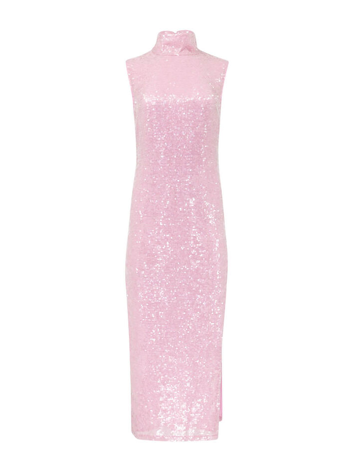 La Pointe sequin viscose midi dress with a high slit at Tootsies. $1,550. 