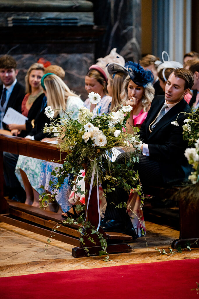 Florals at the wedding of Skylar Pinchal and Oliver Coysh were by Shane Connolly, King Charles go-to florist.