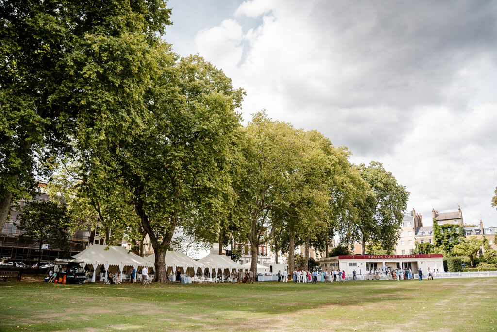 The Sunday cricket match following the wedding of Skylar Pinchal and Oliver Coysh took place at Burton Court.