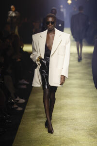Saint Laurent – power proportions take center stage at the Saint Laurent Winter 2023 show.