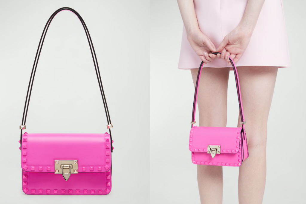 The Barbie-approved Valentino Rockstud small leather shoulder bag at Neiman Marcus, $2,590