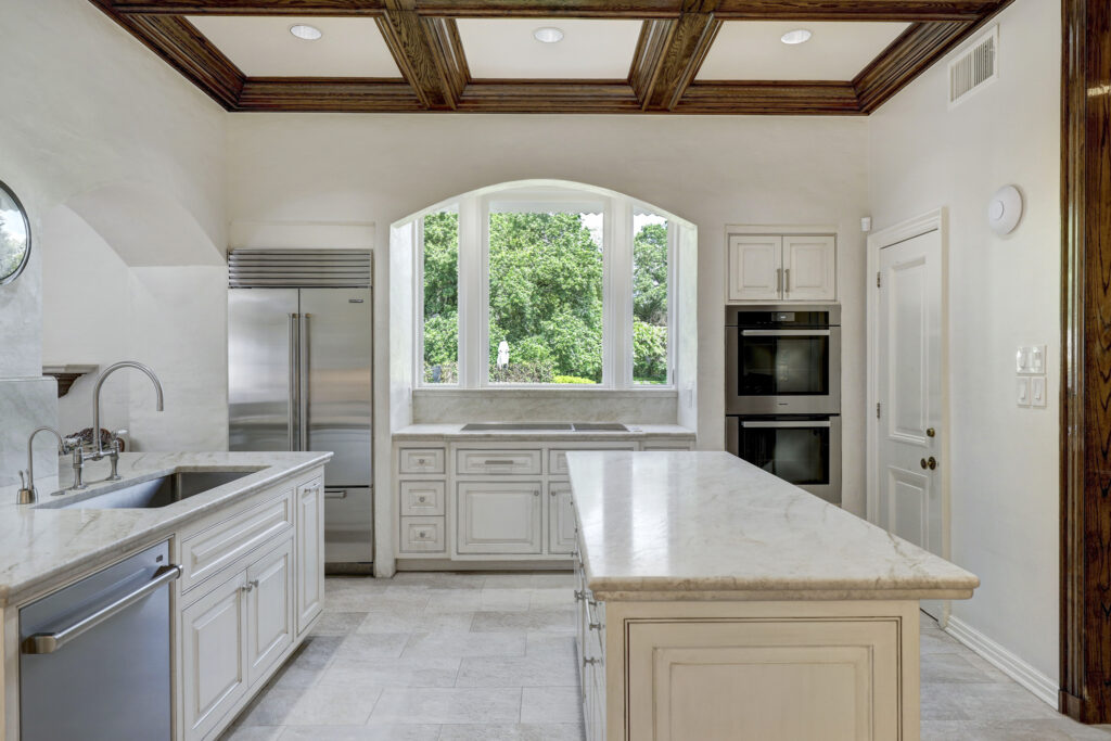 The updated kitchen in the Birdsall Briscoe home at 3425 Sleepy Hollow Court in River Oaks. (Photo by TK Images/Courtesy of Compass)