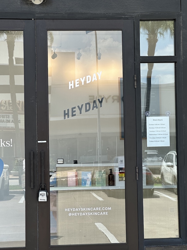Doors open on Heyday skincare in River Oaks Shopping Center on Thursday.