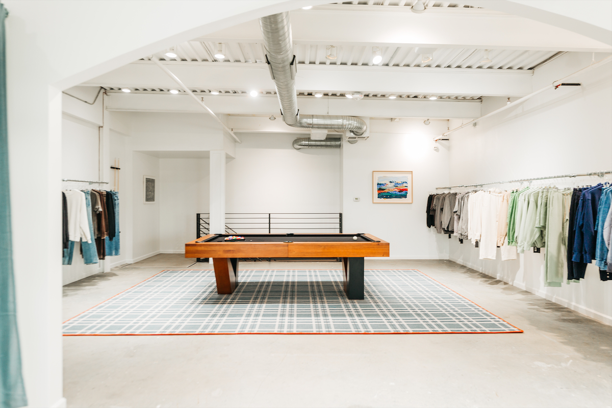 A custom pool table anchors the upstairs of Centre Bishop Arts (photo by Chase Hall)