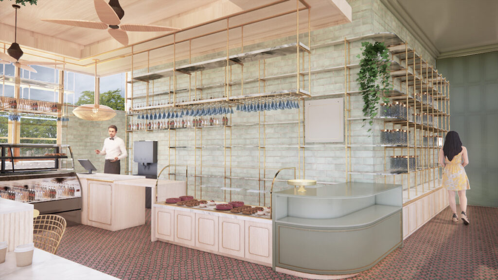 A rendering of Stephan Courseau's Rose Café at The Terminal.