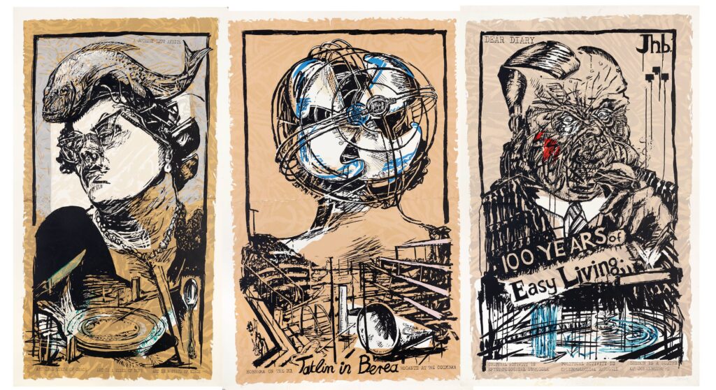 William Kentridge, "Art in a State of Grace, Art in a State of Hope, Art in a State of Siege," 1988. (Courtesy Museum of Fine Arts, Houston)