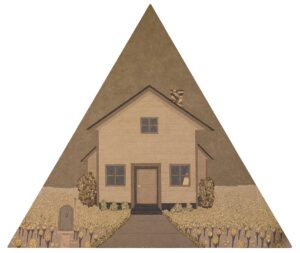 Wayne Gilbert’s “Last House on the Block,” 2006, human remains and gel, 96 x 96 inches