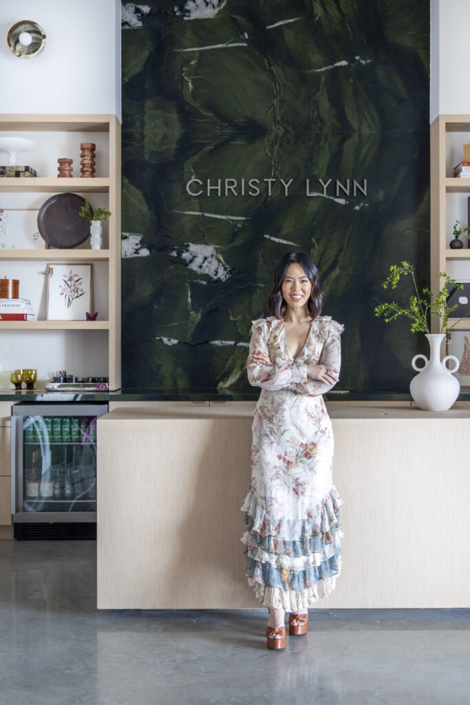 Houston based fashion designer Christy Lynn Lee in her new flagship boutique in Memorial Villages. (Photo by Jordan Geibel)