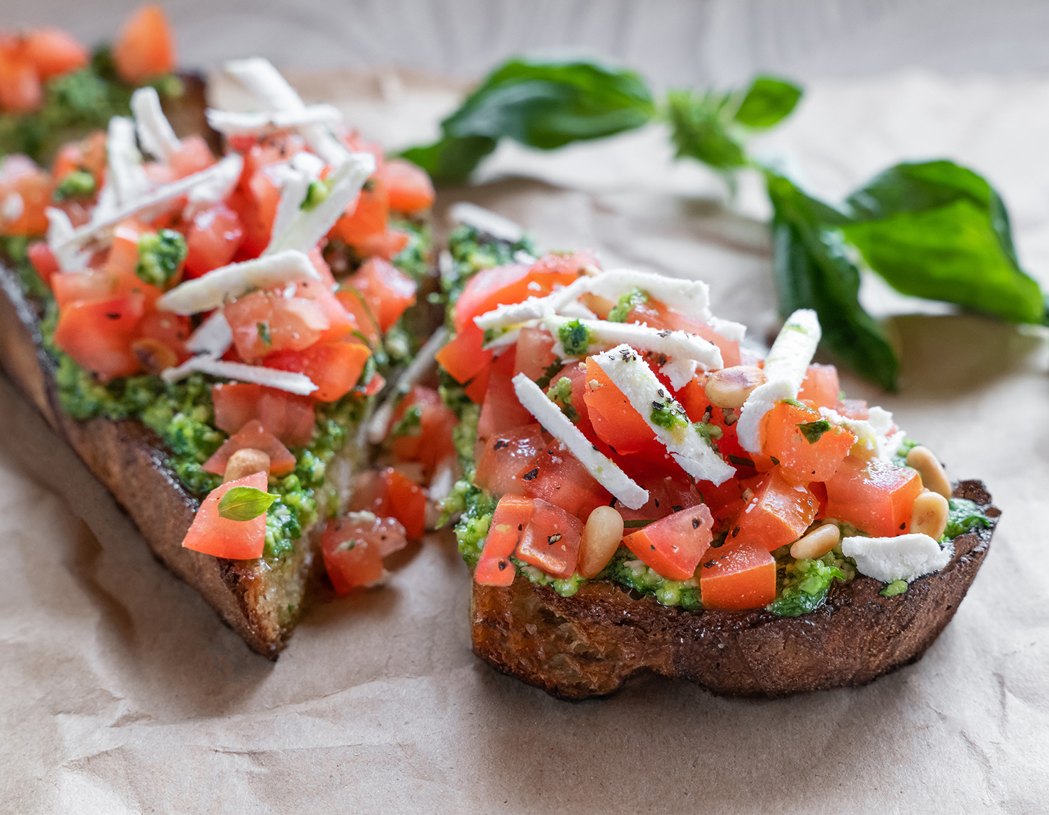 Bruschette Con Pesto is among the recipes included in Johnny Carrabba's second cookbook. (Photo by Deborah Smail)