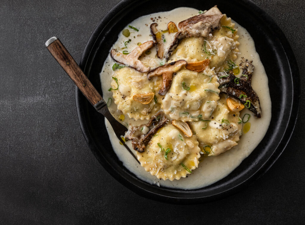 Among the recipes included in Johnny Carrabba's second cookbook is mushroom ravioli. (Photo by Debora Smail)