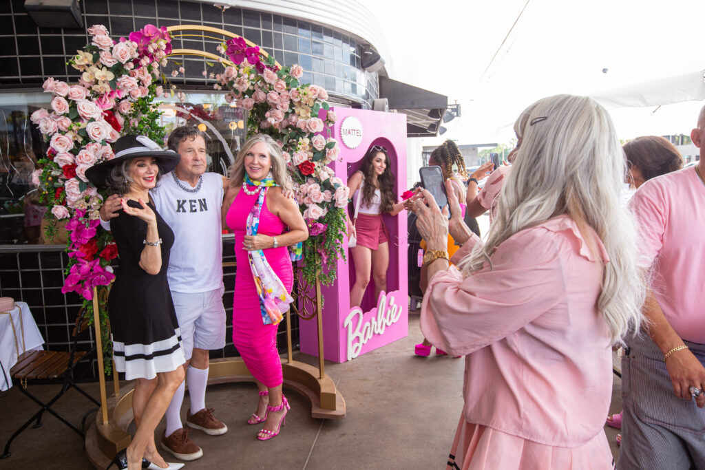 It was a party indoors and out when Barbie and Ken wannabees stake over Brasserie 19 for Le Barbie Brunch. (Photo by Andrew Hemingway)