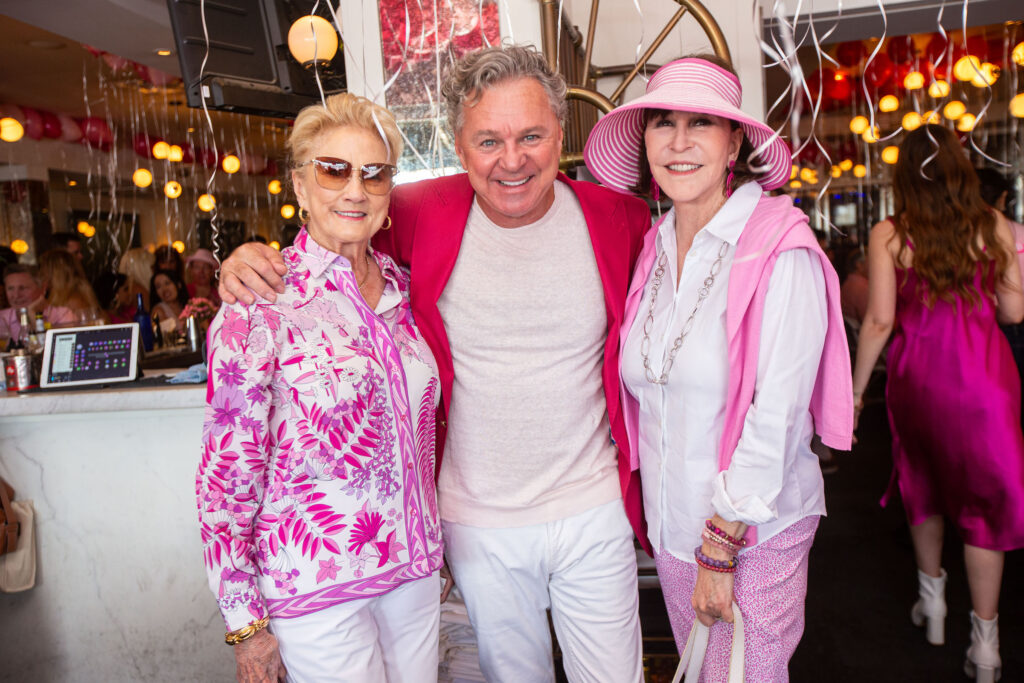 Patsy Fourticq, Charles Clark, Shelby Hodge at Le Barbie Brunch at Brasserie 19 (Photo by Alexander Hemingway)