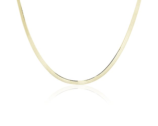 18" Herringbone Chain In 14k Italian Yellow Gold