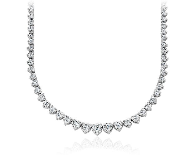 Graduated Eternity Diamond Necklace In 18k White Gold