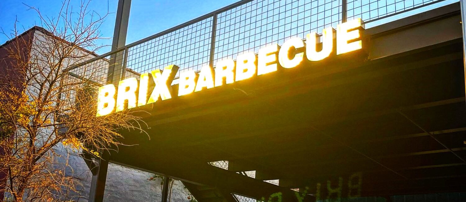 Brix Barbecue – with its upper deck and shady picnic tables underneath.