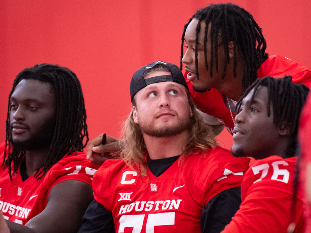 UH center Jack Freeman anchors an offensive line that could be a strength. (Photo by F. Carter Smith)