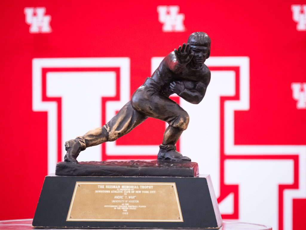 Andre Ware's Heisman Trophy puts the University of Houston in a rare class. (Photo by F. Carter Smith)