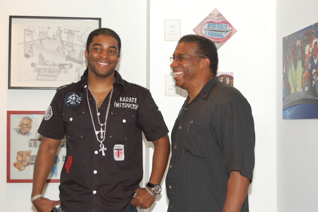 From left: Artist El Franco Lee II, pictured with his father, the late El Franco Lee, Harris County commissioner for many years. (Courtesy El Franco Lee II)