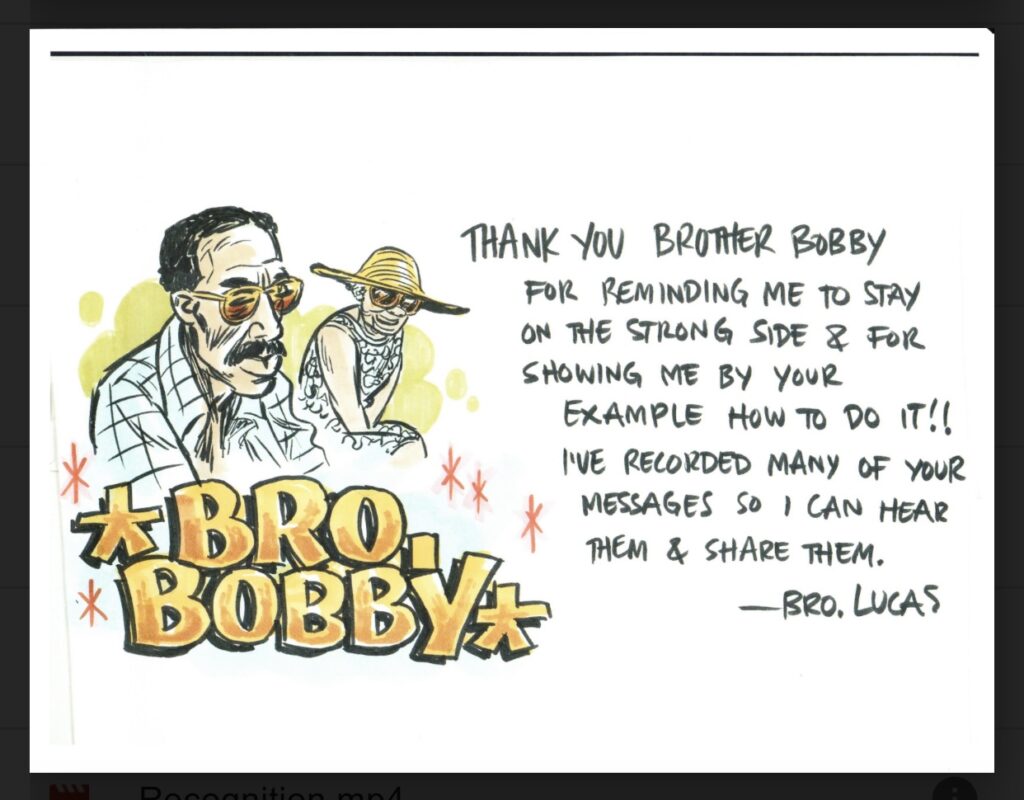 Lucas Gray, a longtime animator for "The Simpson's" and son of the late Academy Award-nominated screenwriter Mike Gray, created this drawing of El Franco Lee II's uncle Bob Lee, a member of the Chicago chapter of the Black Panther Party and co-founder, along with Fred Hampton, of the original Rainbow Coalition. The Grays have been longtime family friends of the Lee family. (Courtesy El Franco Lee II)