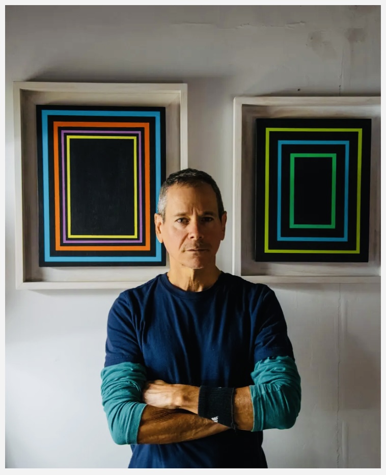 Artist Myke Venable has been inspired by painter David Simpson's work. Venable's monochrome clustered paintings have been exhibited at Gallery Sonja Roesch, which represents him. (Courtesy Myke Venable)