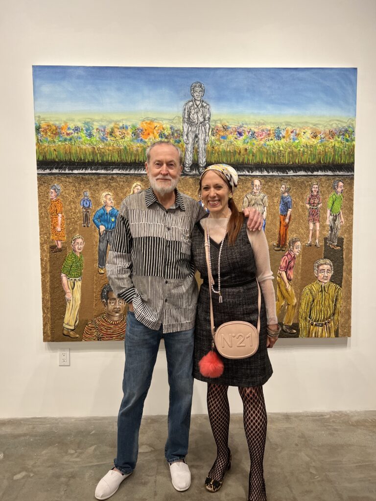 Wayne Gilbert, Catherine D. Anspon at the artist's November 2022 opening at Bill Arning Exhibitions, Houston