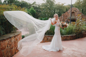 The outdoor facade and patio area at Madera Estates are a favorite for photos.