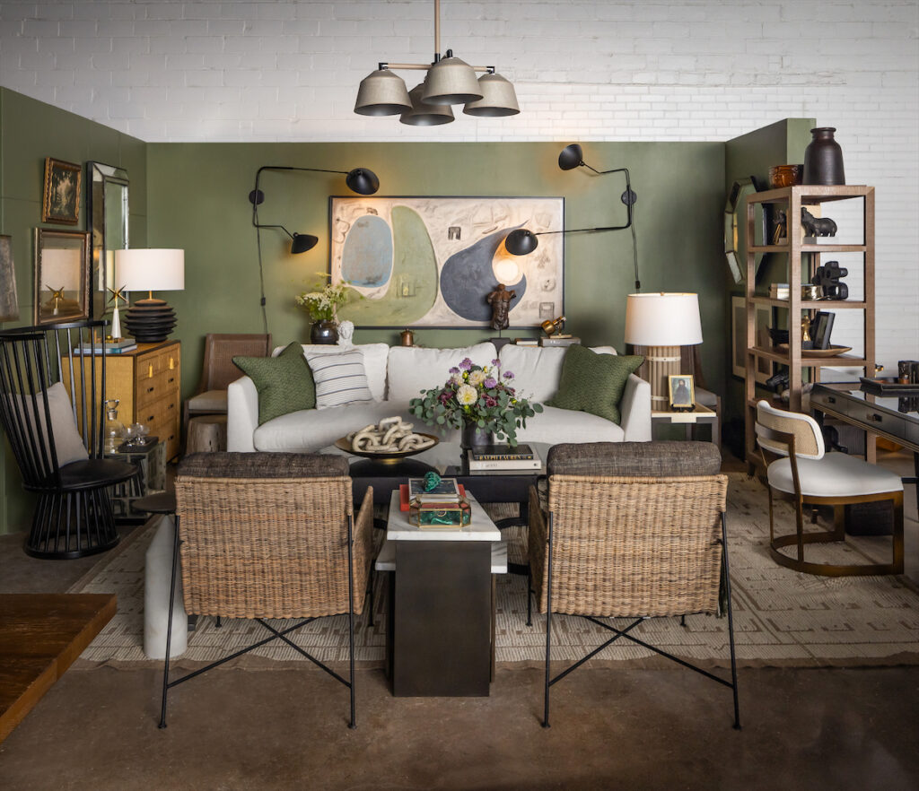 The Kristen Fegale Interiors vignette at Thrift Studio 2023.  (Photo by Aaron Dougherty)