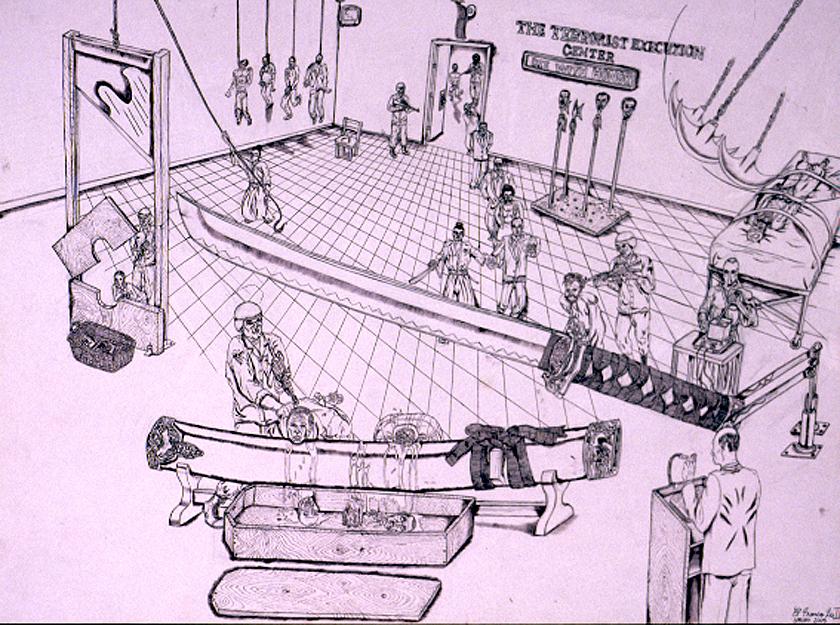El Franco Lee II's illustration "The Terrorist Execution Center," 2003. (Courtesy El Franco Lee II)