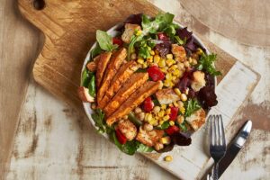 Marinated Tomato, Halloumi and Chicken Salad at Nando’s