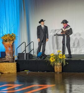 Jim Carman was recognized by JJ Hollie for his term as Chairman of the Board.