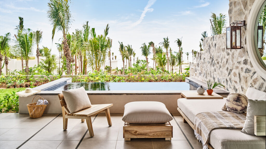 A guest room plunge pool at Susurros del Corazón. 