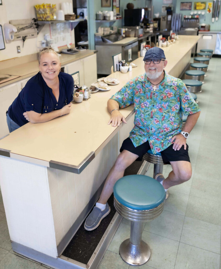 New owner Joel Hancock and his general manager Stacy Phillips of West Side Cafe. (Photo by Jill Johnson)