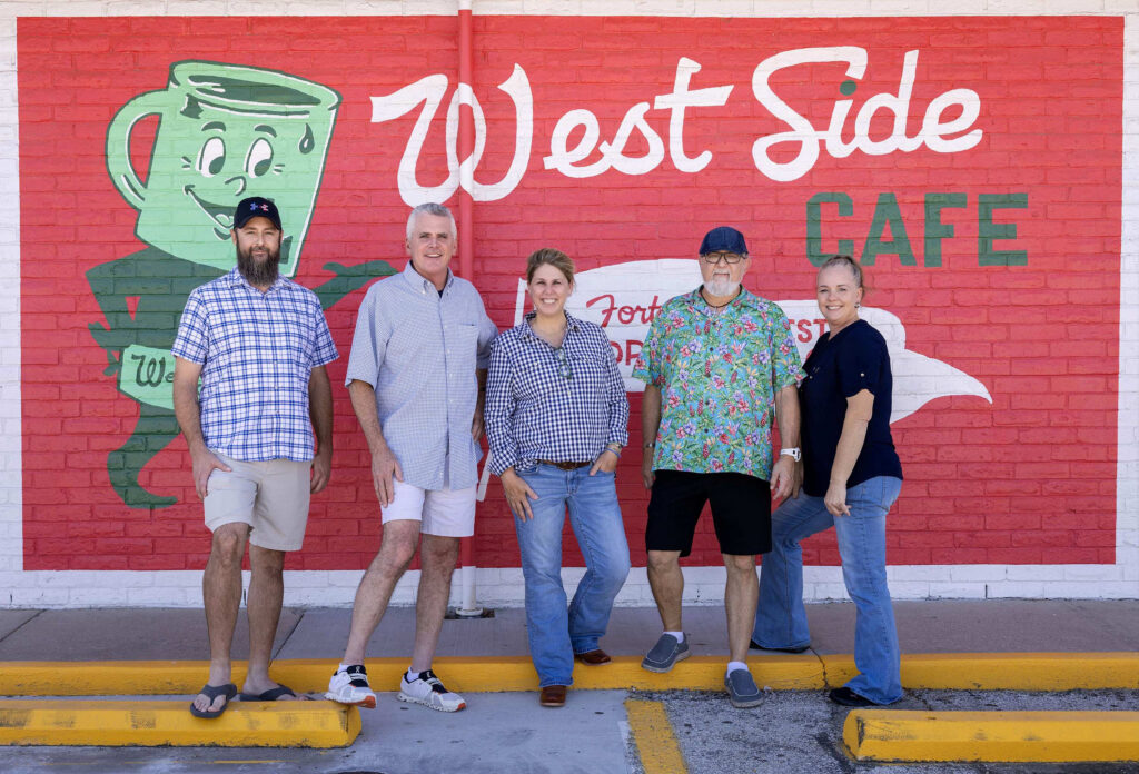The new team at West Side Cafe includes Brian Hancock, Bourke Harvey, Gigi Howell, Joel Hancock and Stacy Phillips. (Photo by Jill Johnson)