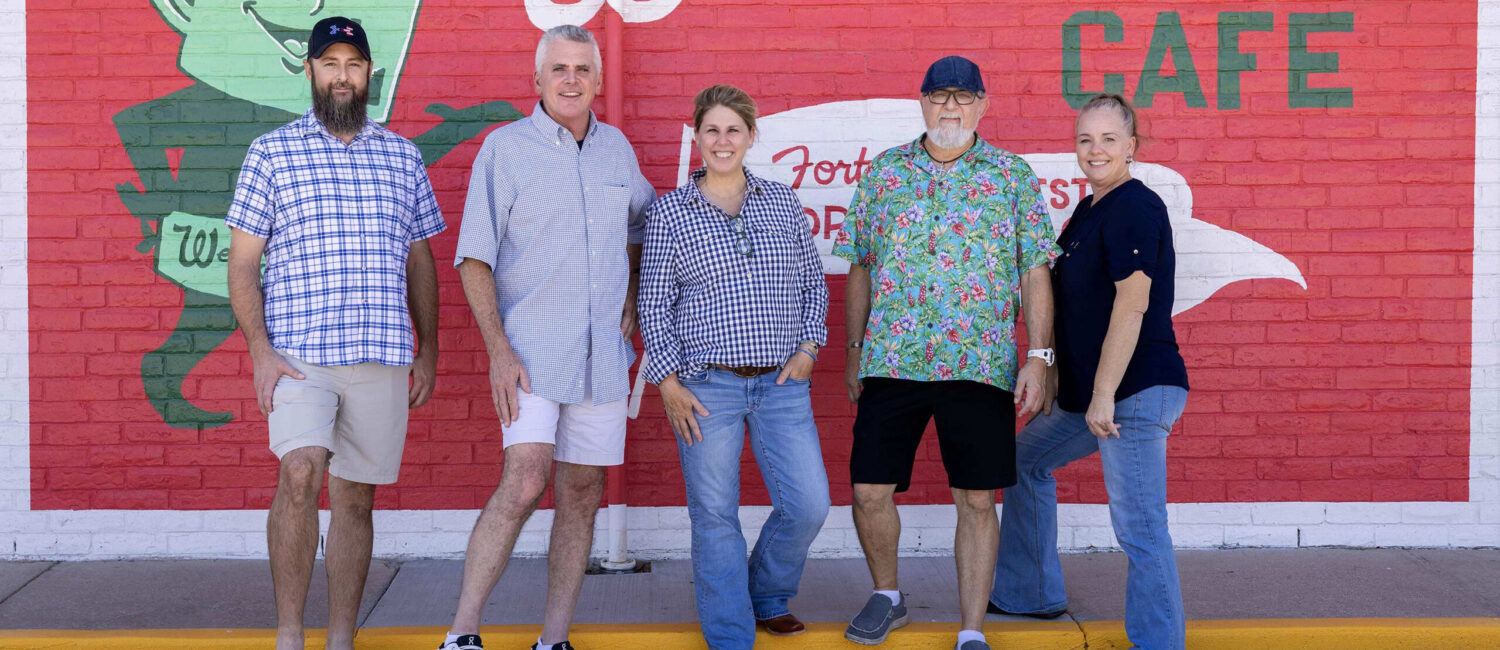 The new team at West Side Cafe includes Brian Hancock, Bourke Harvey, Gigi Howell, Joel Hancock and Stacy Phillips. (Photo by Jill Johnson)