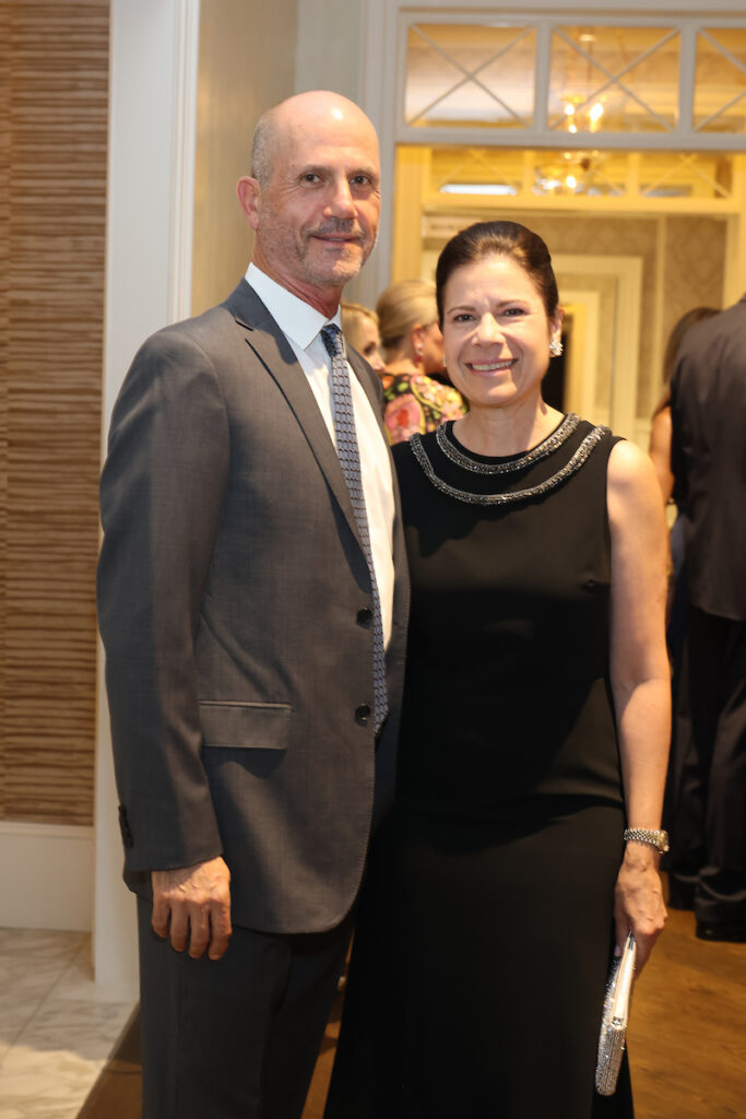 Gabriel Attal & Ana Maria Martinez at the Lynn & Oscar Wyatt birthday/wedding anniversary celebration at the Houston Petroleum Club. (Photo by Priscilla  Dickson)