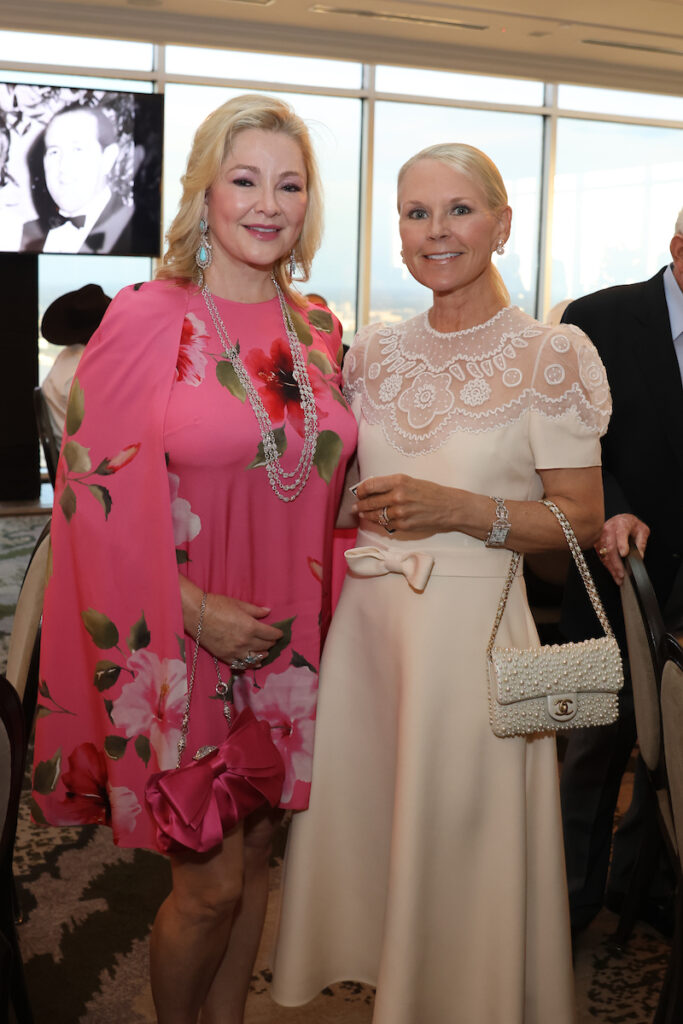 Whitney Crane, Mindy Hildebrand  at the  2023 Lynn & Oscar Wyatt birthday/wedding anniversary celebration at the Houston Petroleum Club. (Photo by Priscilla  Dickson)